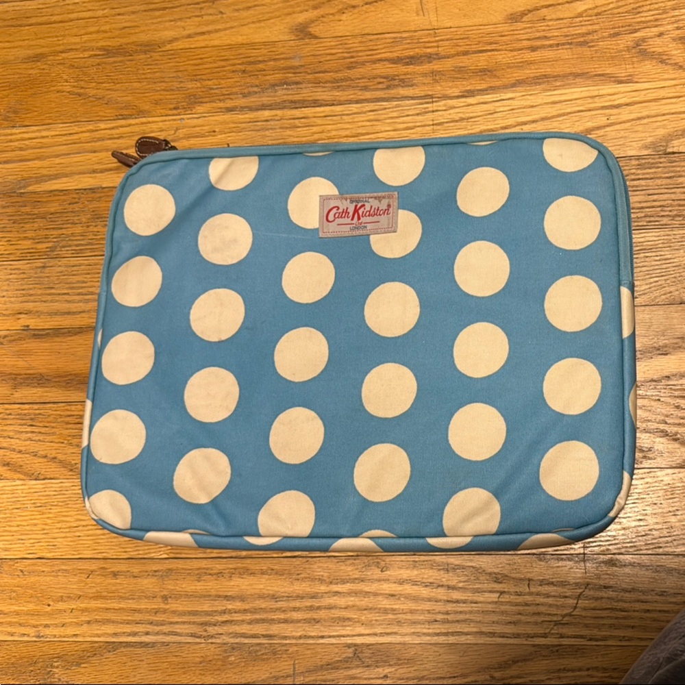 Cath Kidston Blue Polka Dot Laptop Sleeve